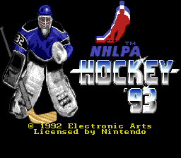 NHLPA Hockey '93 (Europe) Title Screen
